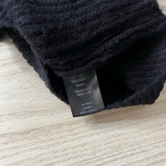 One Grey Day Sweater Size Small Black Chunky Kit Fuzzy Ribbed Crew 48OGD812 - Picture 6 of 7